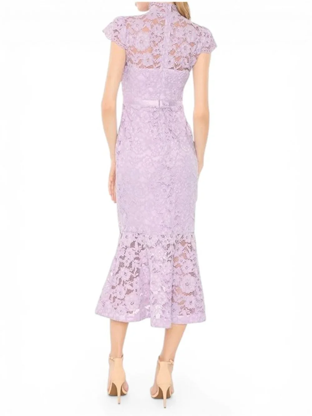 Likely Candella Lavender Pastel Purple Lace Fitted Midi Dress NWT New 10 - Picture 3 of 8